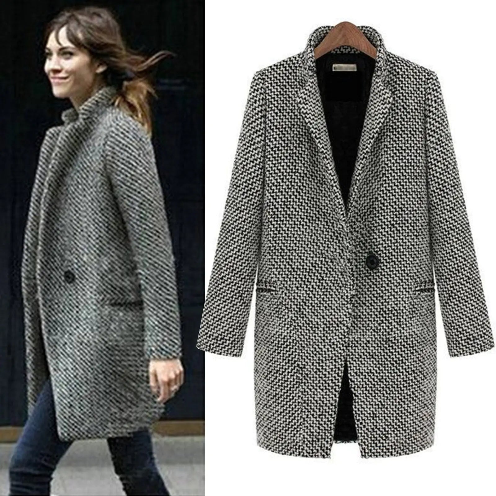 Jocelyne | Longue veste manteau en laine