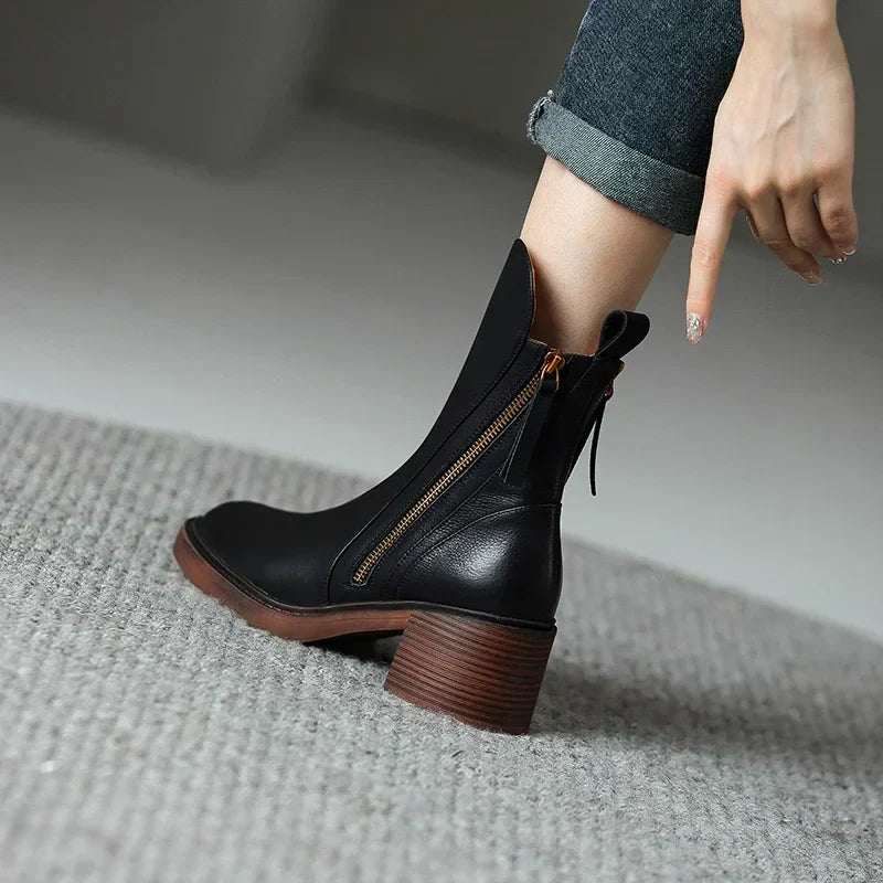 Émilie - Bottines en cuir premium